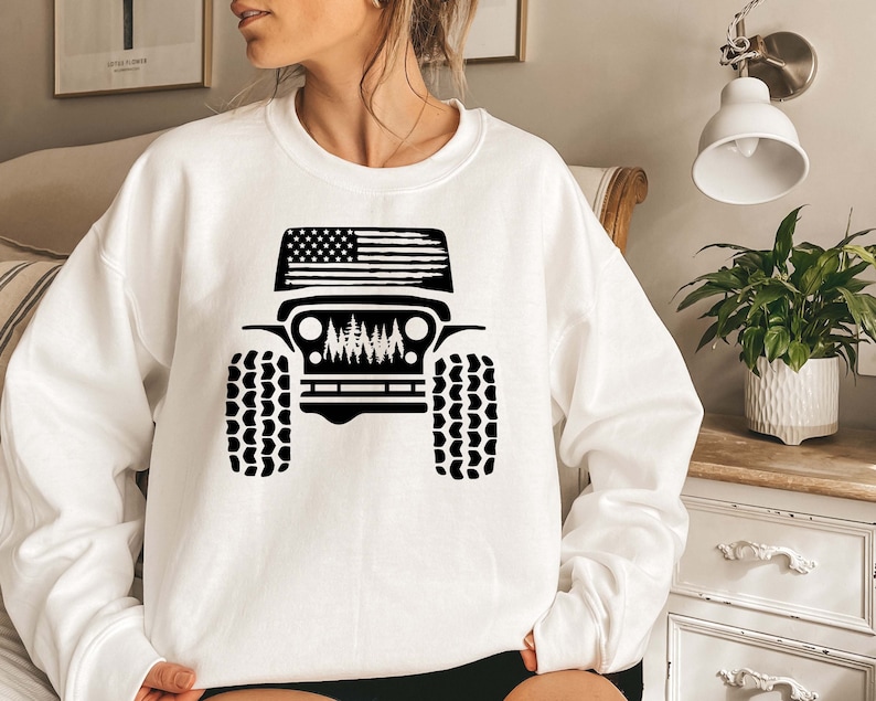American offroad sweatshirt, Offroad forest shirt, USA Flag sweatshirt, US Offroad, 4WD offroad shirt, Amarican Flag, 4wd Flag Usa image 2