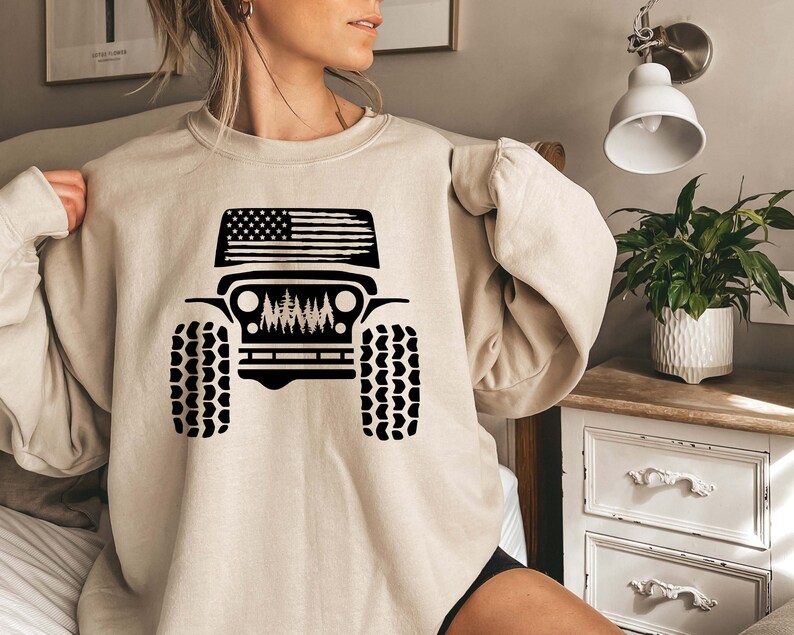 American offroad sweatshirt, Offroad forest shirt, USA Flag sweatshirt, US Offroad, 4WD offroad shirt, Amarican Flag, 4wd Flag Usa image 1
