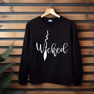 Wicked Halloween Sweatshirt: Girls Witch Spooky Cozy Fleece S-XXL image 2