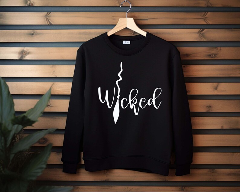 Wicked Halloween Sweatshirt: Girls Witch Spooky Cozy Fleece S-XXL image 2