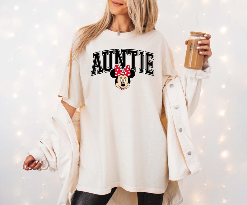 Disney Aunt Shirt Minnie Mouse Auntie Sweatshirt Aesthetic Disney Vacation Outfit for Aunts Magical Aunt Gift Comfort Colors Disney Trip Tee image 10