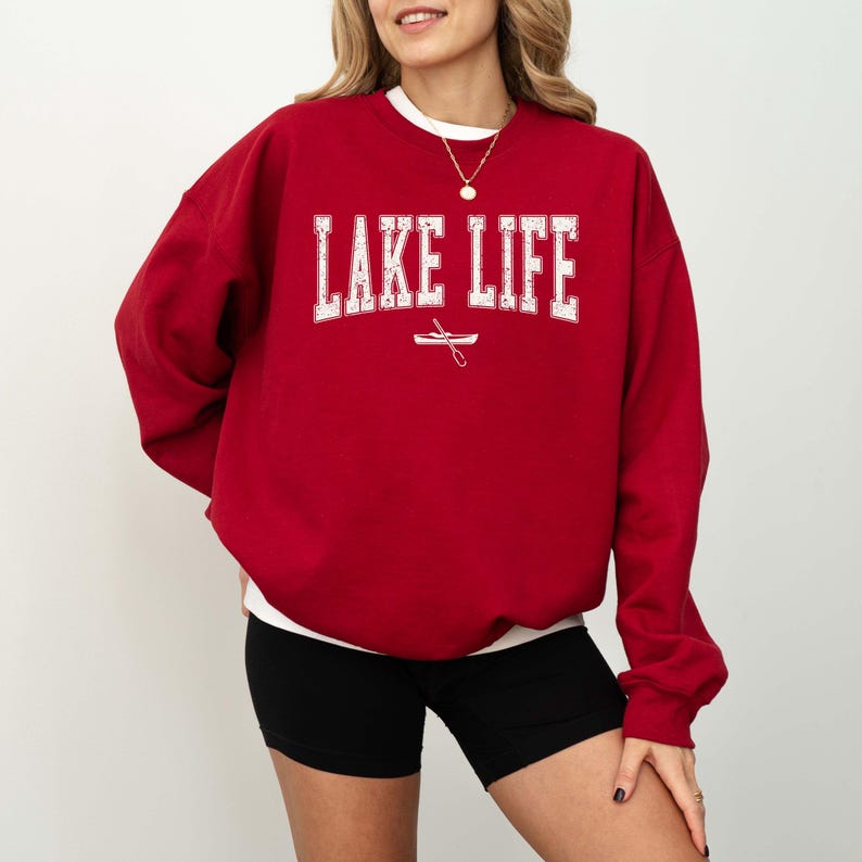 Lake Life Sweatshirt: Cozy Cabin Tee, Outdoor Lover Gift image 4