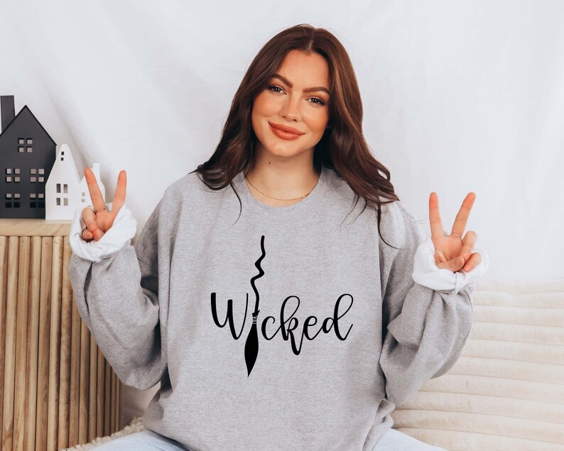 Wicked Halloween Sweatshirt: Girls Witch Spooky Cozy Fleece S-XXL image 5