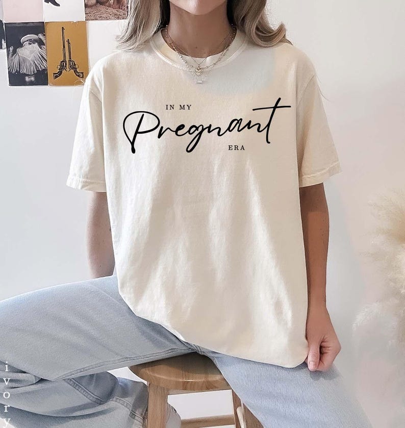 In My Pregnant Era Shirt Pregnancy Sweatshirt Mom Sweatshirt Gift For New Mom Baby Reveal Gift Pregnancy Announcement New Mama Apparel Tee image 1