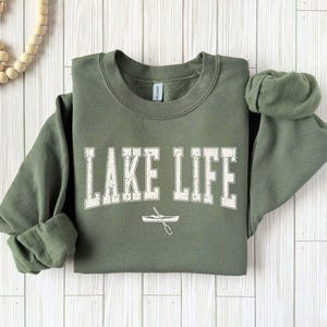 Lake Life Sweatshirt: Cozy Cabin Tee, Outdoor Lover Gift image 1