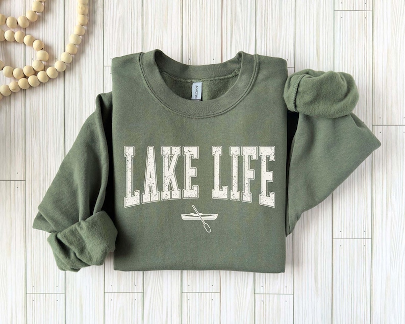 Lake Life Sweatshirt: Cozy Cabin Tee, Outdoor Lover Gift image 1