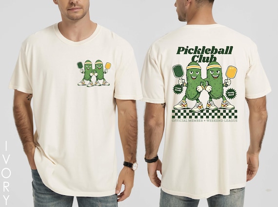 Pickleball Club Shirt, Retro Pickleball Tshirt, Funny Pickleball Player Tee, Front Back Graphic Court Top, Cute Sport Group Gift Crewneck