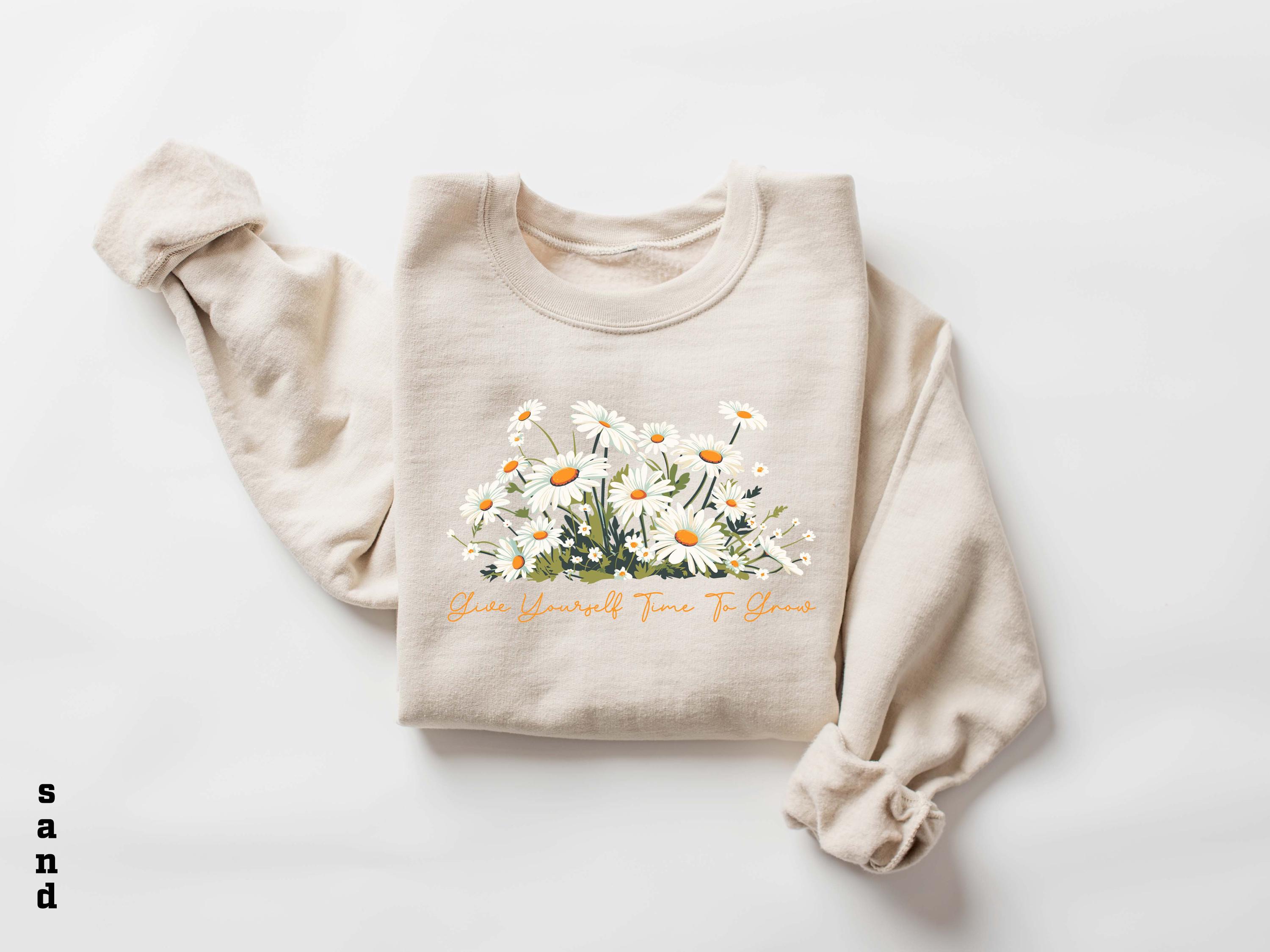 [GRAVER]★ELBOW DAISY FLOWER SWEATSHIRT Elbow daisy flower sweatshirt - GRAVER | 60% - Asian Fashion