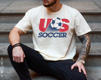 USA Soccer Retro Shirt, USA Soccer World Vintage Comfort Colors Shirt, United States Football Tee, Soccer Fan Gift, US Soccer Gift