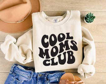 Cool Moms Club Sweatshirt: Soft Cotton, Mom Life Design