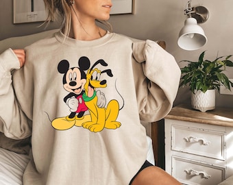 Sudadera de Mickey Mouse y Pluto, camiseta mágica, camiseta con personajes de Disney, camiseta con la cabeza de Disney Mouse, regalo de Mickey y compañía, camiseta de Disney
