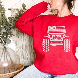 American offroad sweatshirt, Offroad forest shirt, USA Flag sweatshirt, US Offroad, 4WD offroad shirt, Amarican Flag, 4wd Flag Usa image 3