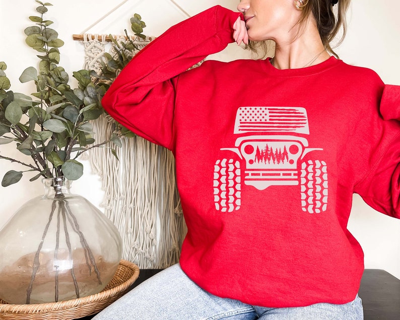 American offroad sweatshirt, Offroad forest shirt, USA Flag sweatshirt, US Offroad, 4WD offroad shirt, Amarican Flag, 4wd Flag Usa image 3