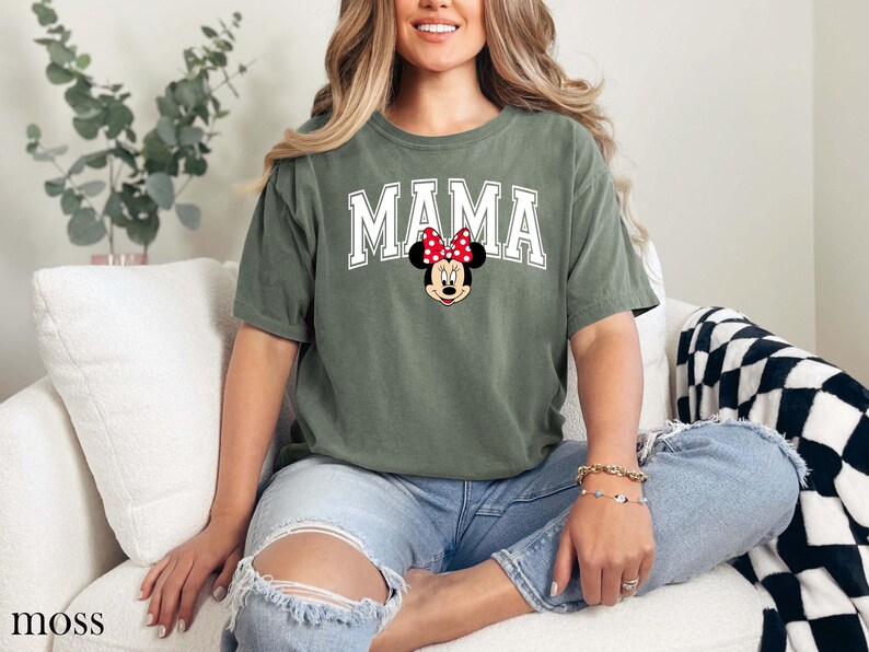 Disney Mama Sweatshirt, Comfort Colors® Minnie Mouse Mama Crewneck, Retro Disneyland Mom Sweater, Mother's Day Gift Vintage Minnie Mom Shirt image 9