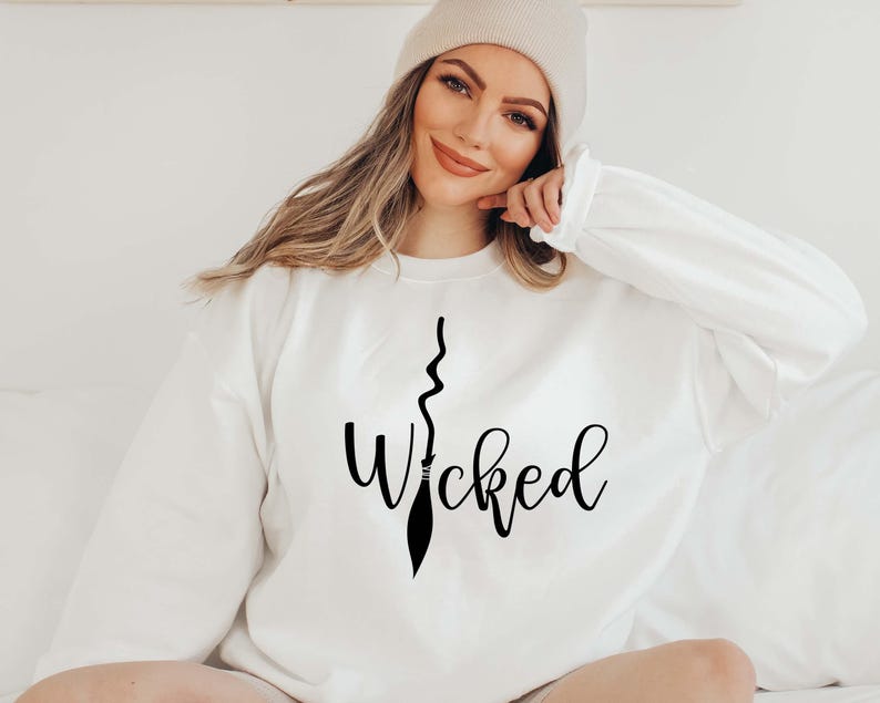 Wicked Halloween Sweatshirt: Girls Witch Spooky Cozy Fleece S-XXL image 3