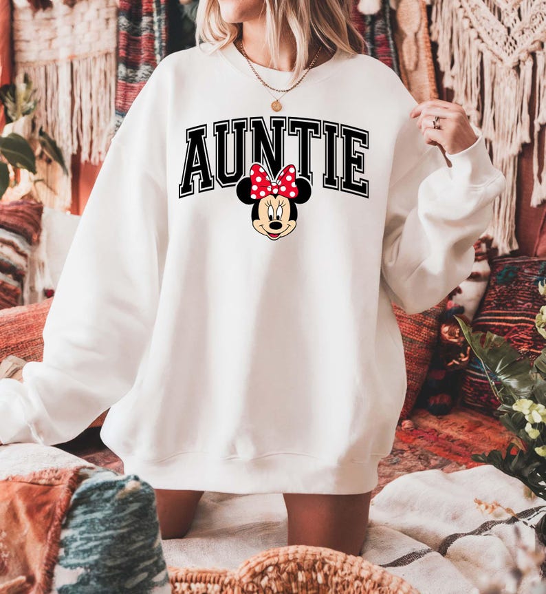 Disney Aunt Shirt Minnie Mouse Auntie Sweatshirt Aesthetic Disney Vacation Outfit for Aunts Magical Aunt Gift Comfort Colors Disney Trip Tee image 9