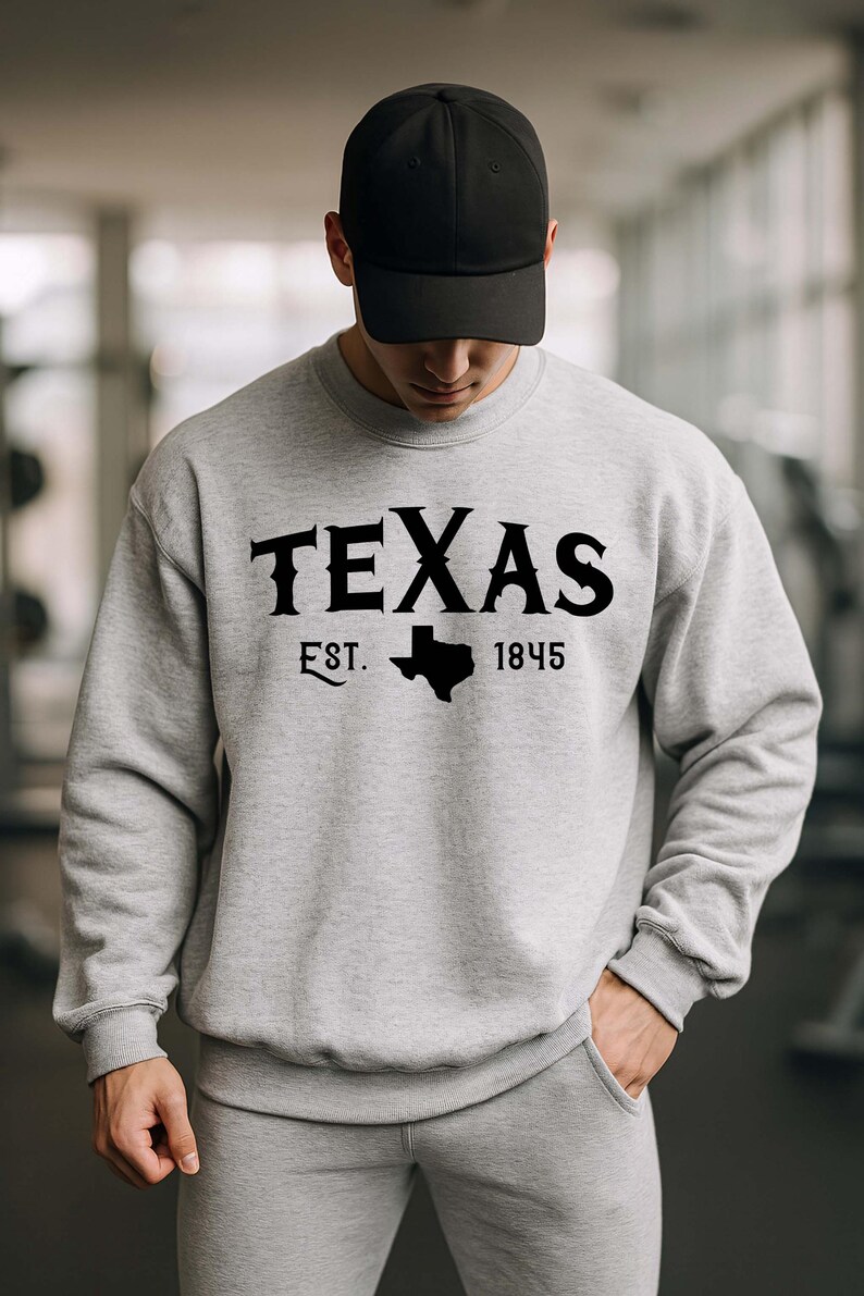 Texas Est 1845 Sweatshirt Vintage Western Cowgirl Shirt Texas State Crewneck Retro Austin Souvenir Retro Dallas Lone Star Local Pride Tee Bild 3
