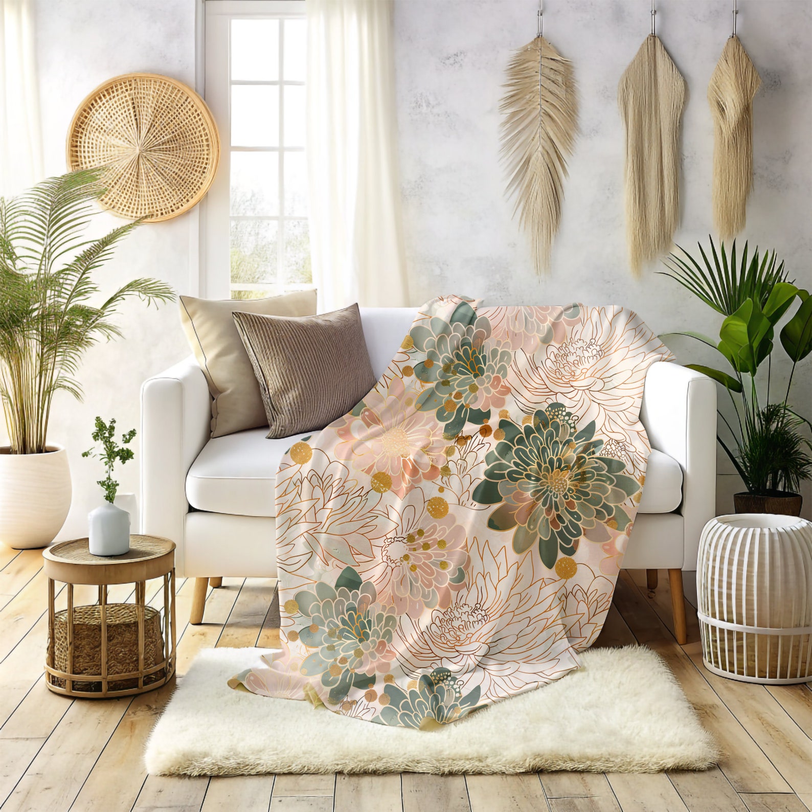 Japandi Decor Throw Blanket Couch Wabisabi Wabi Sabi Art Japanese ...