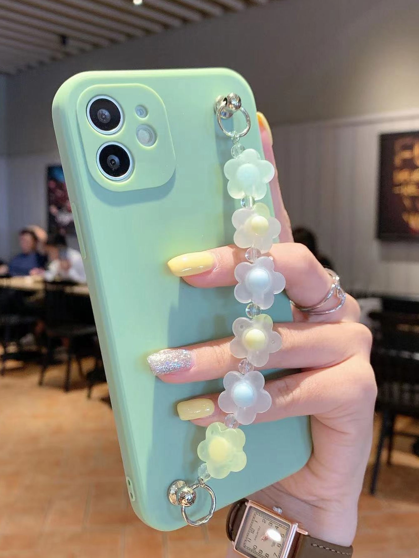 Pastel Flower Print Bead Chain Phone Case for Iphone 11 12 13 Etsy