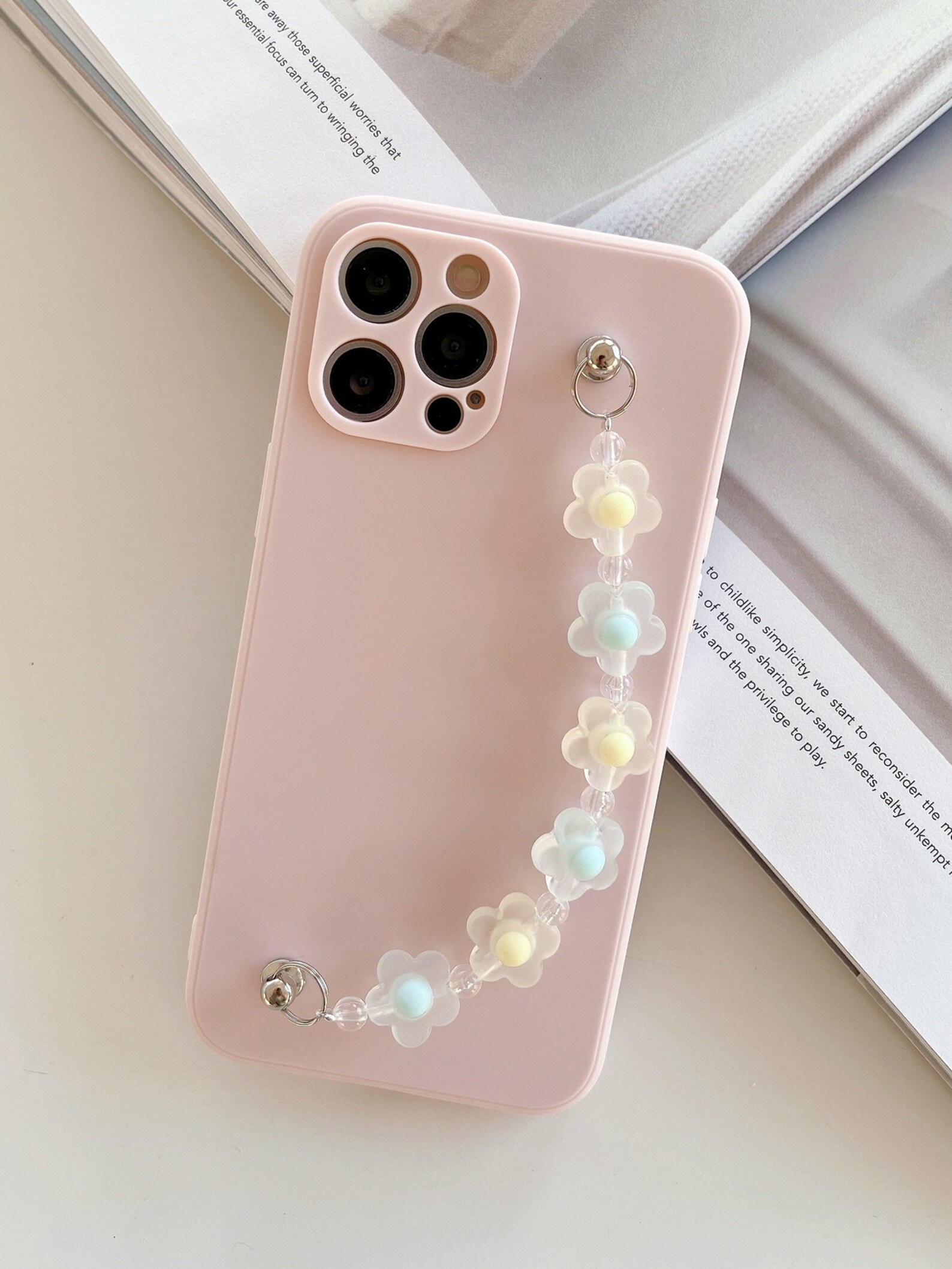 Pastel Flower Print Bead Chain Phone Case for Iphone 11 12 13 Etsy