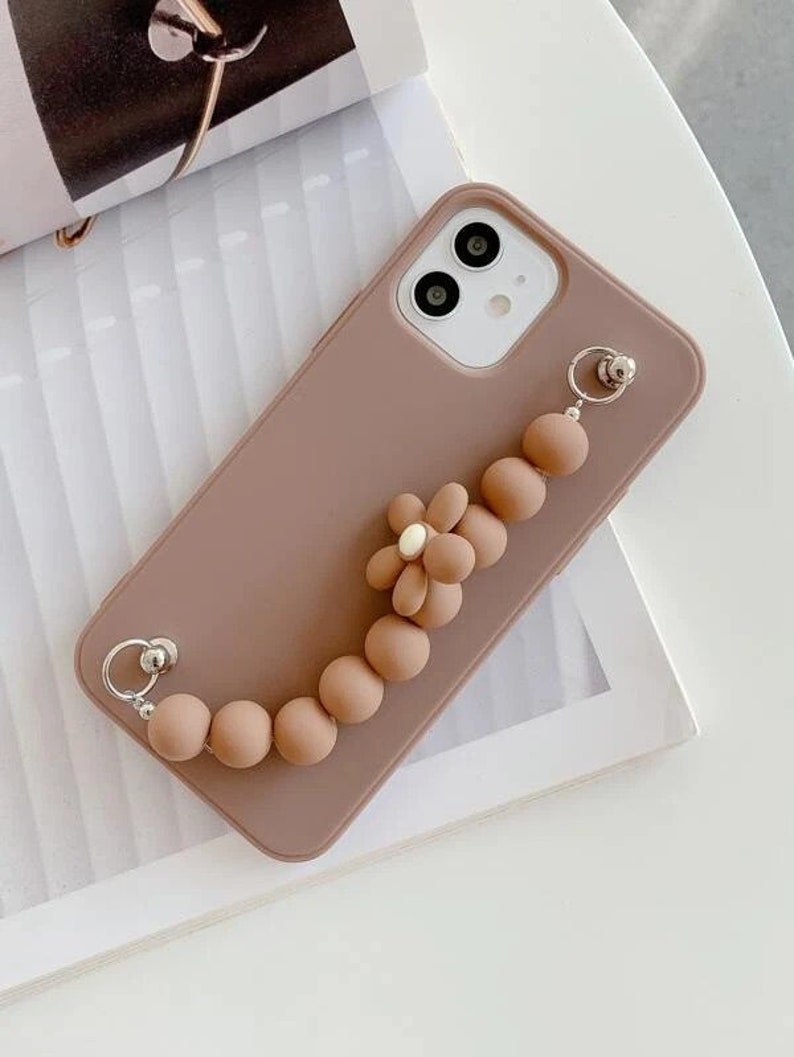 Brown Flower Wrist Strap Phone Case for Iphone 13 Pro 11 12 Etsy