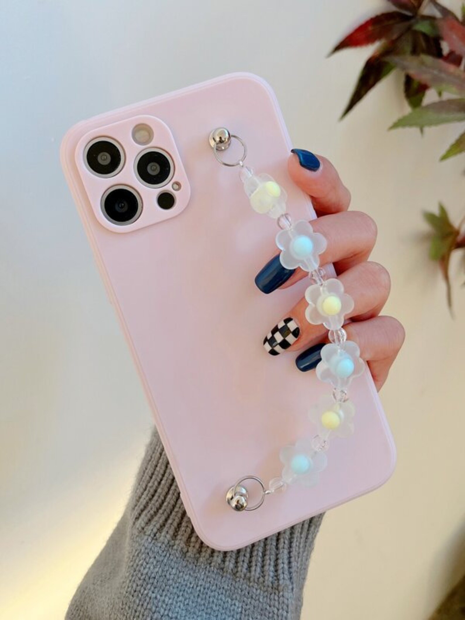 Pastel Flower Print Bead Chain Phone Case for Iphone 11 12 13 Etsy