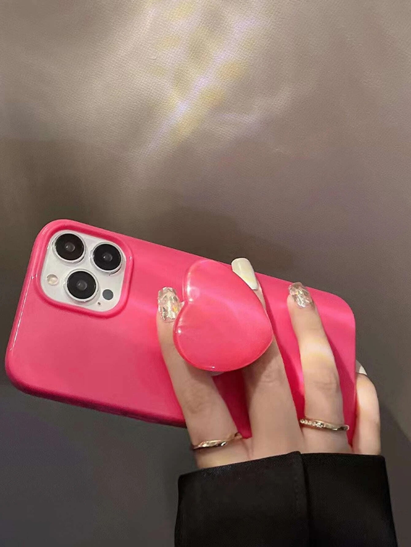 Cute Pink Heart Phone Case Iphone 11 12 13 Pro Max Cover Etsy