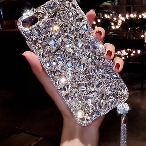 luxury rhinestone phone case iPhone 14 11 12 13 pro xs max cover iPhone X XR XS Max 7 8 plus SE 2020 crystal clear shockproof bling diamond