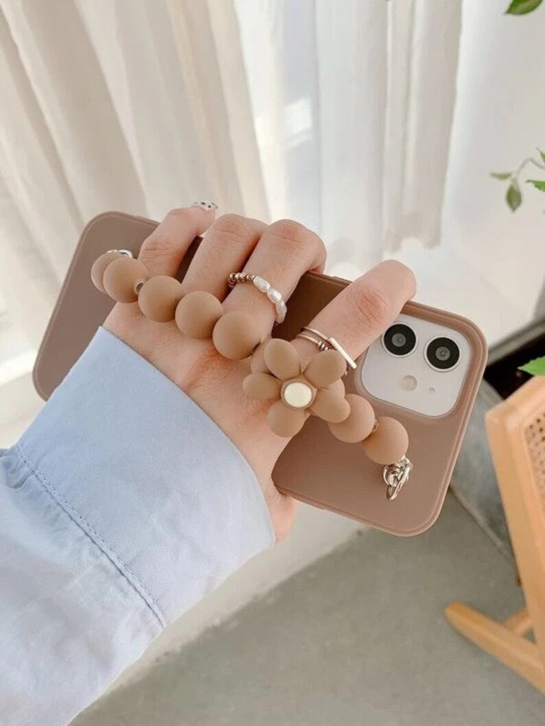 Brown Flower Wrist Strap Phone Case for Iphone 13 Pro 11 12 Etsy