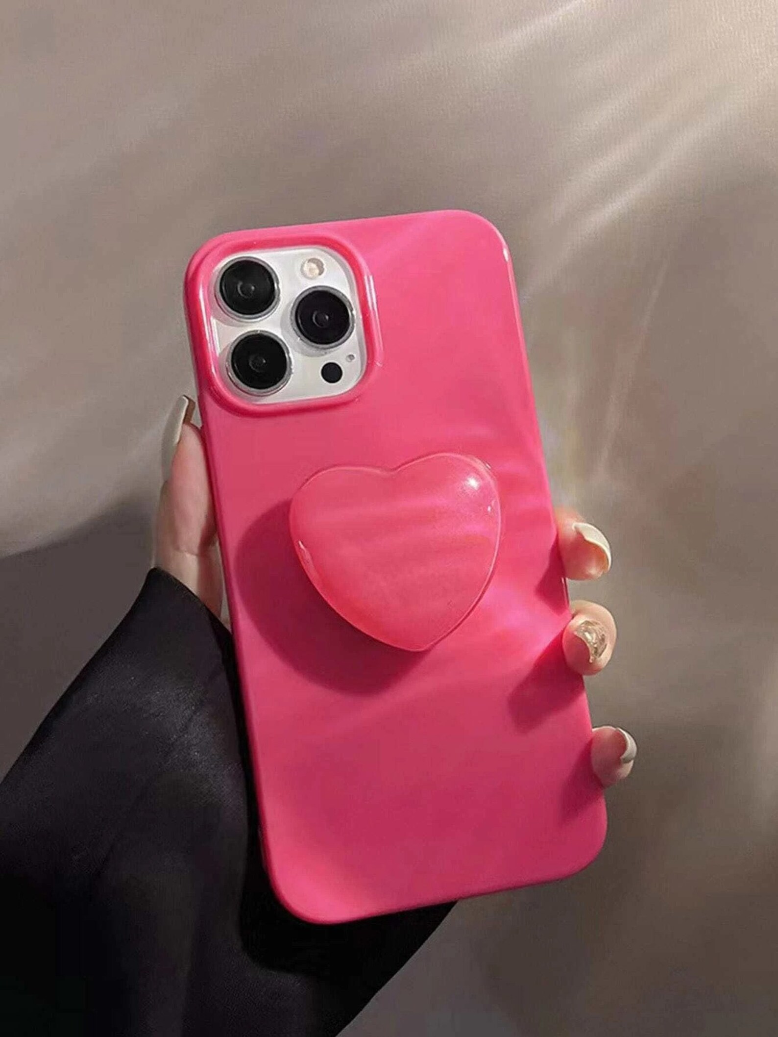 Cute Pink Heart Phone Case Iphone 11 12 13 Pro Max Cover Etsy