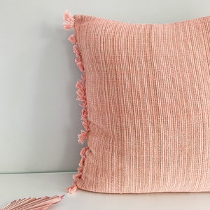 Minimalist Pillowcase, Pink Boho Pillowcase, Modern Throw Pillow, Authentic Decorative Pillow image 3