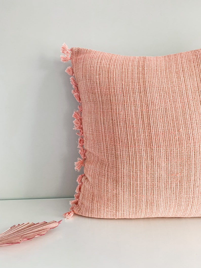 Minimalist Pillowcase, Pink Boho Pillowcase, Modern Throw Pillow, Authentic Decorative Pillow image 3