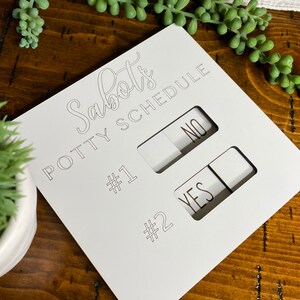 Personalized Pet Potty Schedule Sign: 6"x6" Dog/Cat Training