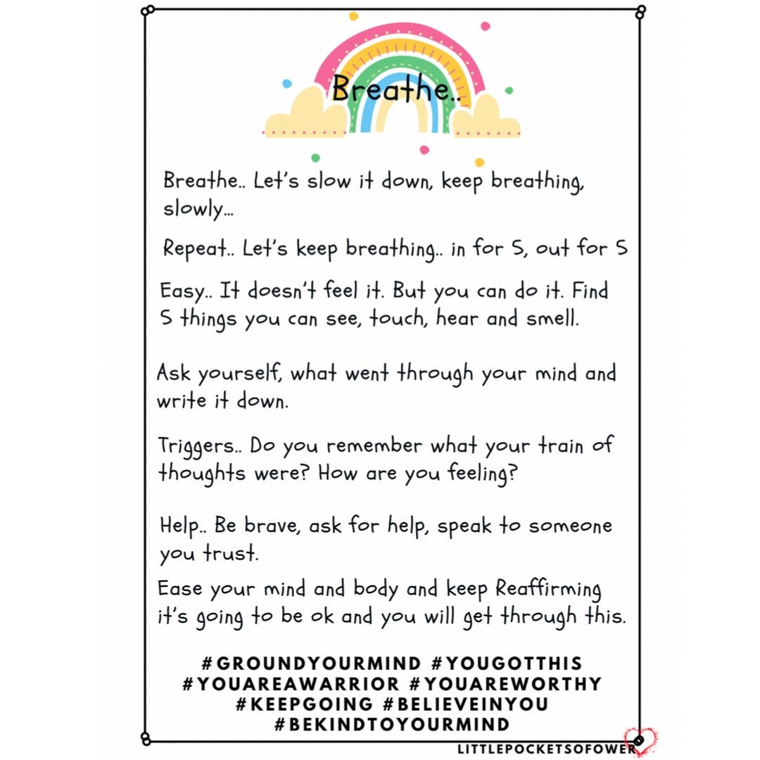 Anxiety Anxiety Print BREATHE Acronym Self Help - Etsy Australia