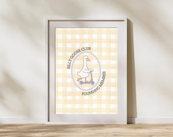 Silly Goose Club- Yellow Gingham Wall Art