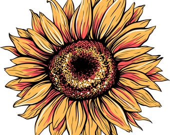 Sunflower design, Digital PNG