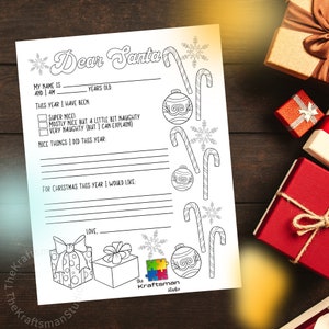 Letter to Santa Coloring Page, Printable Dear Santa Letter, Christmas ...