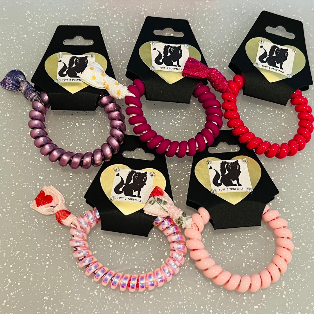 Spiral Hair Tie W/ Ribbon Hair Tie Coil Hair Tie Jelly Hair Tie