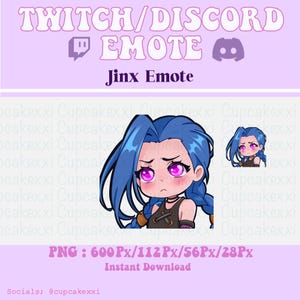 Emote Jinx / Emote Arcano / LoL / Emote Twitch e Discord