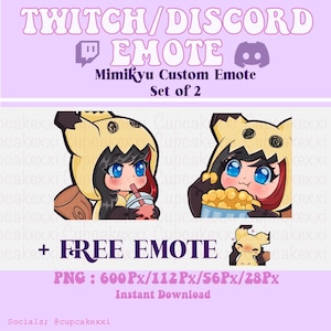 Mimikyu Set of 2 Emotes | CUSTOMIZABLE | + Free Emote Gift | Twitch & Discord