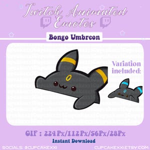 Animated Umbreon Bongo Emote: Shiny Twitch/Discord Overlay (Digital Download)
