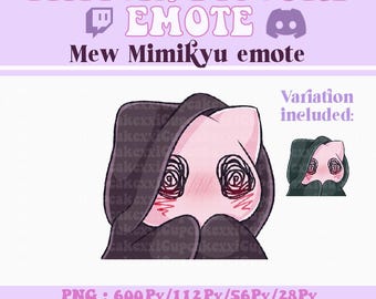 Mew Mimikyu Cozy Emote | 1 slight variation included | Instant Download | Twitch & Discord Emote