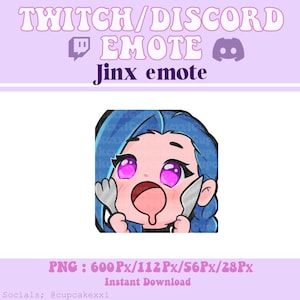 Jinx Emote | League of Legends | Hungry Emote | Instant Download