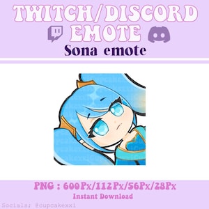 Sona emote | League of Legends | Twitch & Discord | Instant Download