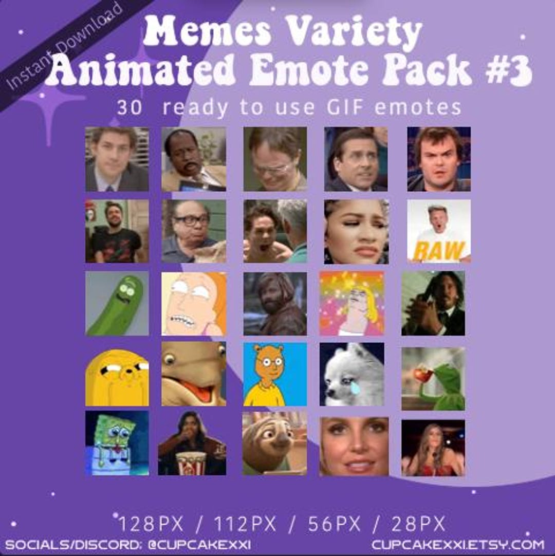 Memes Emote | 30 Animated Emotes | GIF | Instant Download | Twitch ...