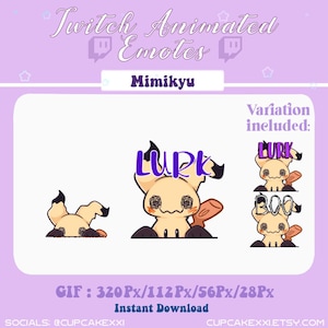 Animated Mimikyu Emote | Instant Download | Variation Included | Twitch