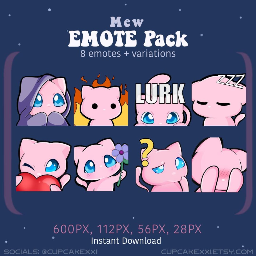 Mew 8 Emote Set | + Variations Included | Twitch Emote | Instant ...