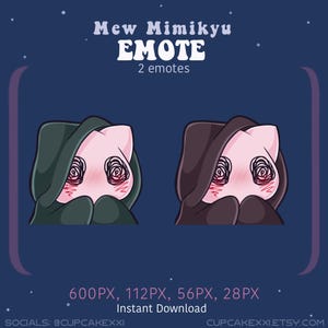 Mew Mimikyu Cozy Emote | 1 slight variation included | Instant Download | Twitch & Discord Emote