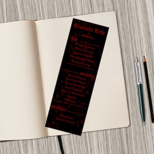 Crescent City Cheat Sheet Bookmark | House of Earth and Blood | Sarah J Maas | House of Flame and Shadow | Ruhn Danaan | Bryce Hunt | HOSAB