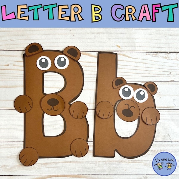 Letter B Alphabet Craft- Alphabet Phonics Craft- Bear Craft
